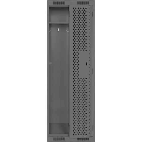 Clean Line Lockers, Bank of 2, 24" x 12" x 72", Steel, Charcoal, Rivet (Assembled), Perforated Haskins Industrial Inc.