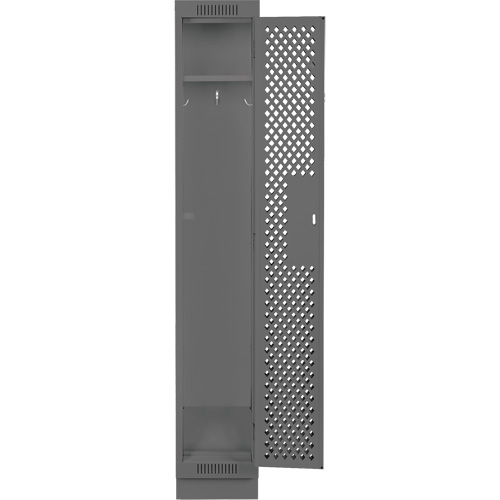 Clean Line Lockers, 12" x 15" x 76", Steel, Charcoal, Rivet (Assembled), Perforated Haskins Industrial Inc.
