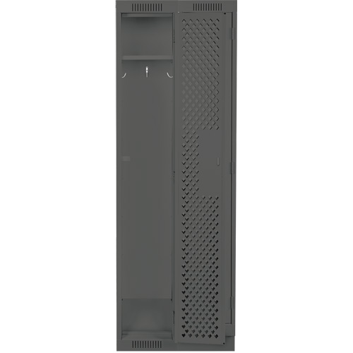 Clean Line Lockers, Bank of 2, 24" x 15" x 76", Steel, Charcoal, Rivet (Assembled), Perforated Haskins Industrial Inc.