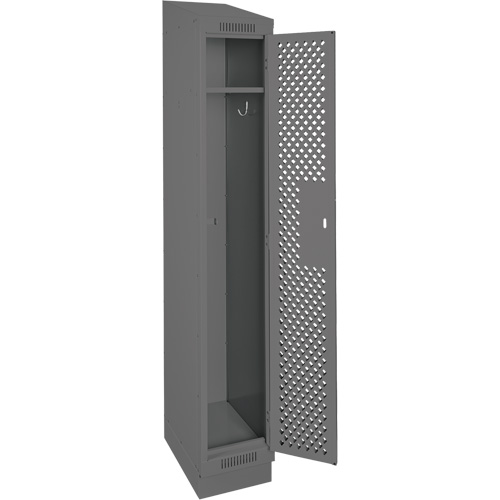 Clean Line Lockers, 12" x 18" x 82", Steel, Charcoal, Rivet (Assembled), Perforated Haskins Industrial Inc.