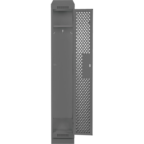 Clean Line Lockers, 12" x 18" x 82", Steel, Charcoal, Rivet (Assembled), Perforated Haskins Industrial Inc.
