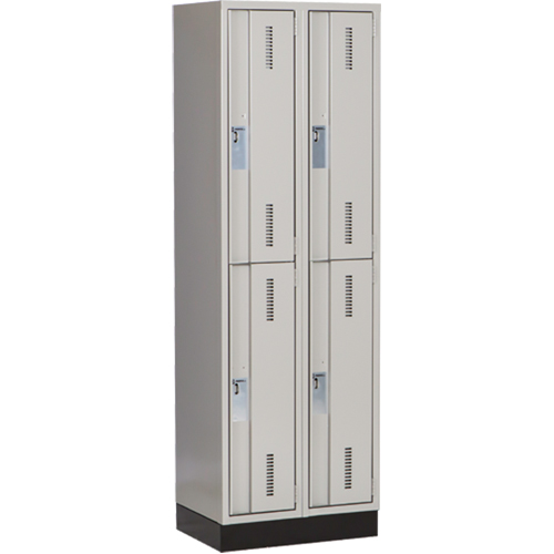 Casiers robustes Concorde, 2 niveaux, Bloc de 2, 24" x 18" x 76", Acier, Gris, Soud&eacute; (assembl&eacute;) Haskins Industrial Inc.