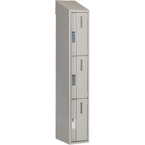 Concorde Heavy-Duty Lockers, 3 -tier, 12" x 18" x 78", Steel, Grey, Welded (Assembled) Haskins Industrial Inc.
