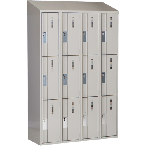 Casiers robustes Concorde, 3 niveaux, Bloc de 4, 48" x 18" x 78", Acier, Gris, Soud&eacute; (assembl&eacute;) Haskins Industrial Inc.
