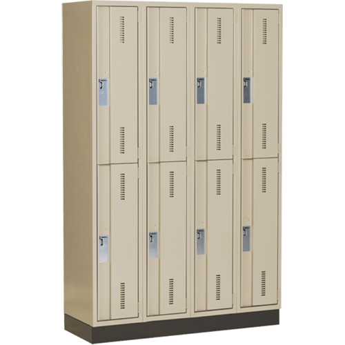 Concorde Heavy-Duty Lockers, 2 -tier, Bank of 4, 48" x 18" x 76", Steel, Beige, Welded (Assembled) Haskins Industrial Inc.