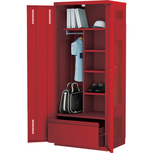 Casier de luxe pour &eacute;quipement, Acier, 36" la x 24" p x 72" h, Rouge Haskins Industrial Inc.