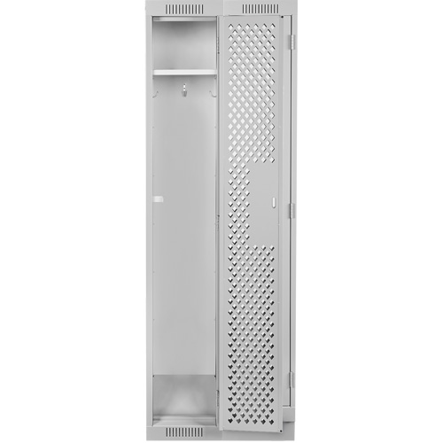 Clean Line Lockers, Bank of 2, 24" x 18" x 76", Steel, Grey, Rivet (Assembled), Perforated Haskins Industrial Inc.