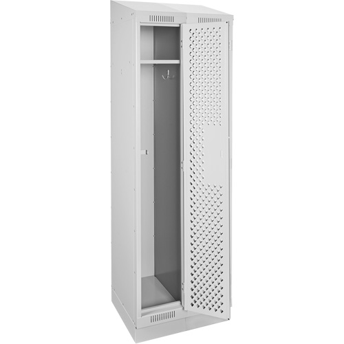 Clean Line Lockers, Bank of 2, 24" x 18" x 82", Steel, Grey, Rivet (Assembled), Perforated Haskins Industrial Inc.