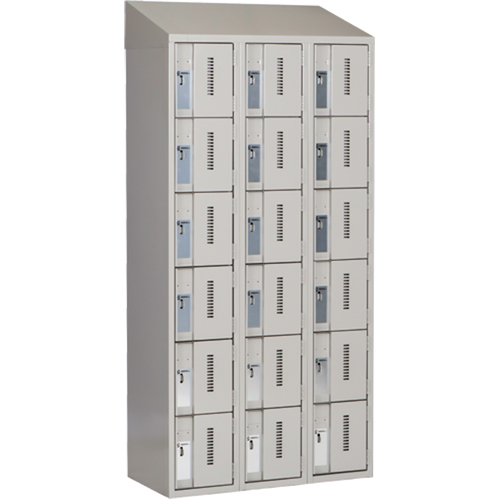 Concorde Heavy-Duty Lockers, 6 -tier, Bank of 3, 36" x 18" x 78", Steel, Grey, Welded (Assembled) Haskins Industrial Inc.