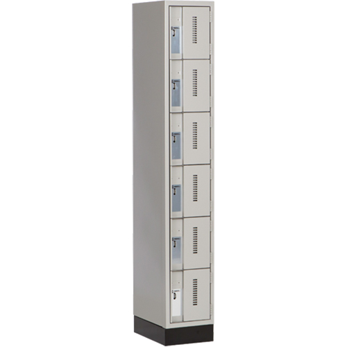 Concorde Heavy-Duty Lockers, 6 -tier, 12" x 18" x 76", Steel, Grey, Welded (Assembled) Haskins Industrial Inc.