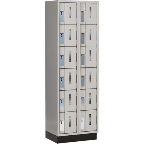 Casiers robustes Concorde, 6 niveaux, Bloc de 2, 24" x 18" x 76", Acier, Gris, Soud&eacute; (assembl&eacute;) Haskins Industrial Inc.