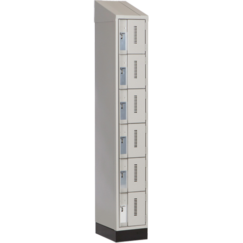Concorde Heavy-Duty Lockers, 6 -tier, 12" x 18" x 82", Steel, Grey, Welded (Assembled) Haskins Industrial Inc.