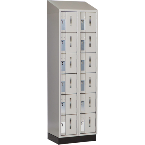 Concorde Heavy-Duty Lockers, 6 -tier, Bank of 2, 24" x 18" x 82", Steel, Grey, Welded (Assembled) Haskins Industrial Inc.
