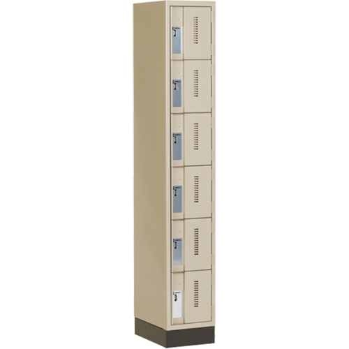 Concorde Heavy-Duty Lockers, 6 -tier, 12" x 18" x 76", Steel, Beige, Welded (Assembled) Haskins Industrial Inc.
