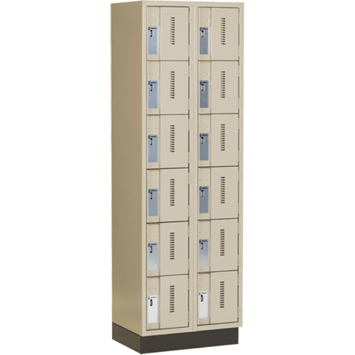 Casiers robustes Concorde, 6 niveaux, Bloc de 2, 24" x 18" x 76", Acier, Beige, Soud&eacute; (assembl&eacute;) Haskins Industrial Inc.