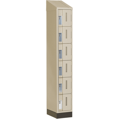 Concorde Heavy-Duty Lockers, 6 -tier, 12" x 18" x 82", Steel, Beige, Welded (Assembled) Haskins Industrial Inc.
