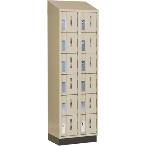 Concorde Heavy-Duty Lockers, 6 -tier, Bank of 2, 24" x 18" x 82", Steel, Beige, Welded (Assembled) Haskins Industrial Inc.