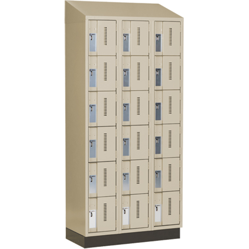 Concorde Heavy-Duty Lockers, 6 -tier, Bank of 3, 36" x 18" x 82", Steel, Beige, Welded (Assembled) Haskins Industrial Inc.