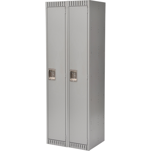 Lockers, Bank of 2, 24" x 18" x 72", Steel, Grey, Rivet (Assembled) Haskins Industrial Inc.