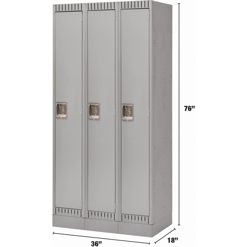 Casiers, Bloc de 3, 36" x 18" x 76", Acier, Gris, D&eacute;mont&eacute; Haskins Industrial Inc.