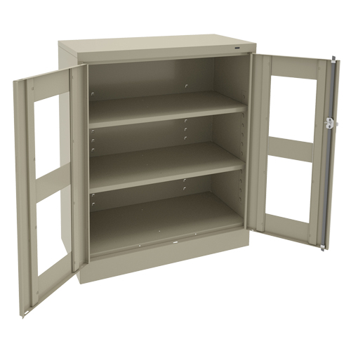 C-Thru Counter High Cabinet, Steel, 2 Shelves, 42" H x 36" W x 18" D Haskins Industrial Inc.