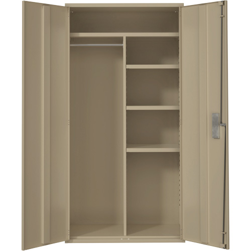 Combination Storage Cabinet, Steel, 6 Shelves, 72" H x 36" W x 18" D, Beige Haskins Industrial Inc.
