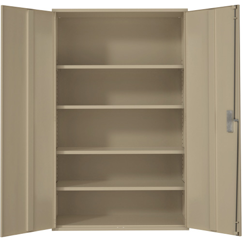 Armoire de rangement Hi-Boy tr&egrave;s large, Acier, 4 Tablettes, 72" h x 48" la x 24" P, Beige Haskins Industrial Inc.