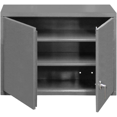Wall-Mounted Cabinet, 27" H x 29-7/8" W x 13-11/16" D, 2 Shelves, Steel, Grey Haskins Industrial Inc.