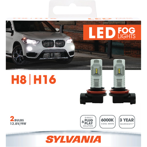 H8 Headlight Bulb, LED, 12.8 W/9 W, White Haskins Industrial Inc.