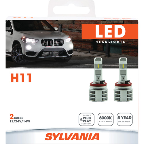 H11 Headlight Bulb, LED, 13.2 W/17 W, White Haskins Industrial Inc.