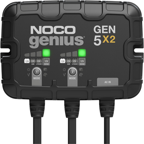 Chargeur de batterie embarqu&eacute; &agrave; 2 sorties de 10 amp&egrave;res Gen5X2 Genius Haskins Industrial Inc.