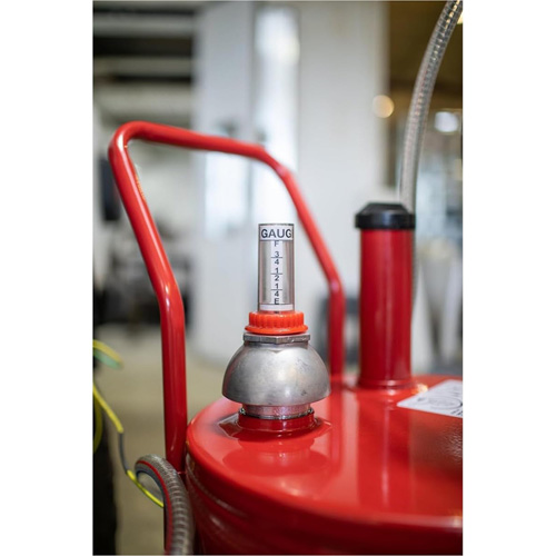 25-Gallon Steel Fuel Caddy with 2-Way Rotary Pump & Filter Haskins Industrial Inc.