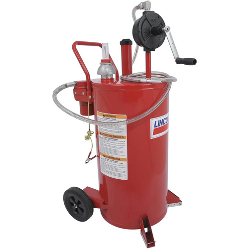 25-Gallon Steel Fuel Caddy with 2-Way Rotary Pump & Filter Haskins Industrial Inc.