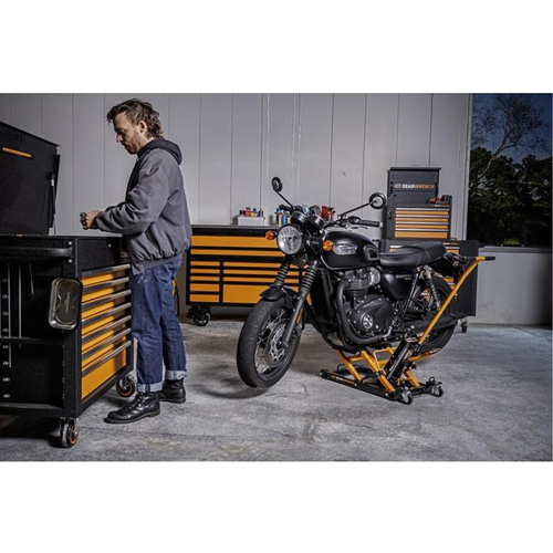 ATV and Motorcycle Jack, 0.75 Ton(s) Capacity, 4-2/3" Lowered, 14-1/2" Raised, Manual Hydraulic Haskins Industrial Inc.