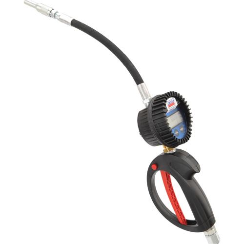 D&eacute;bitm&egrave;tre &eacute;lectronique de lubrifiant avec rallonge flexible &agrave; 90° Haskins Industrial Inc.