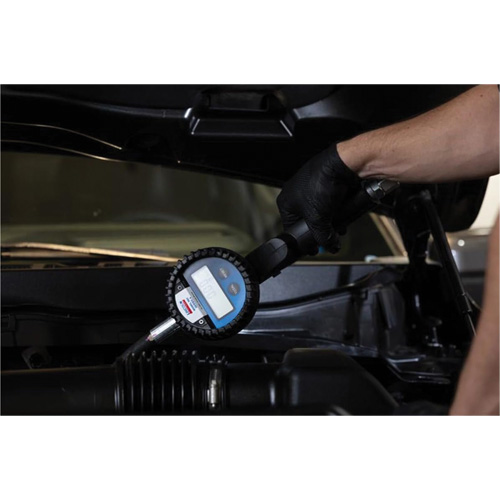 D&eacute;bitm&egrave;tre &eacute;lectronique de lubrifiant avec rallonge flexible &agrave; 90° Haskins Industrial Inc.