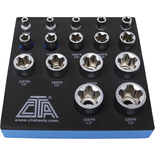 Jeu de douilles TORX EPR &agrave; 5 pans, 16 Morceaux, Prise de 1/4"/3/8"/1/2" Haskins Industrial Inc.
