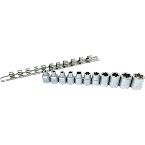 Flat-Cut E-"Star" Socket Set, 11 Pieces, 3/8" Drive Size Haskins Industrial Inc.