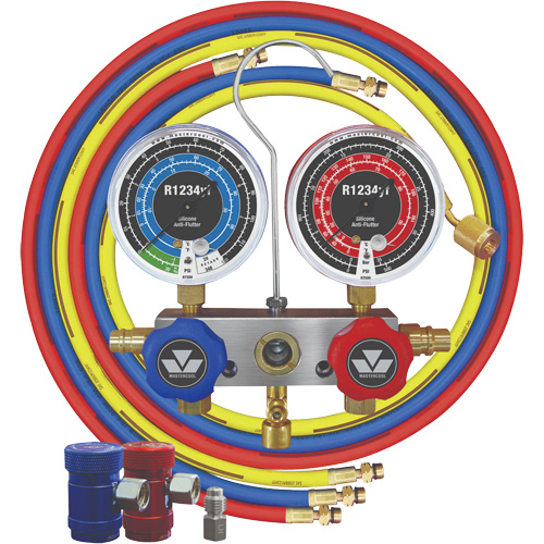 R1234Yf 2-Way Piston Valve Manifold Gauge Set Haskins Industrial Inc.