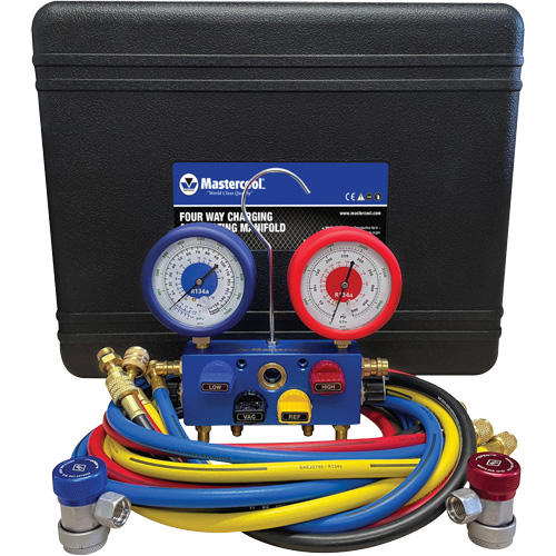R134A 4-Way Aluminum Manifold Gauge Set Haskins Industrial Inc.