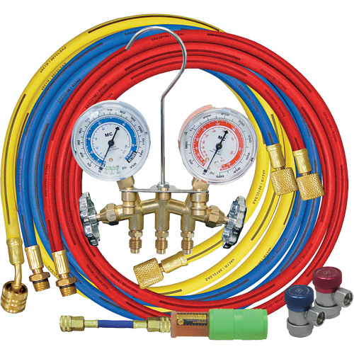 Manifold Gauge Set with Manual Couplers & Mini Dye Injector Haskins Industrial Inc.
