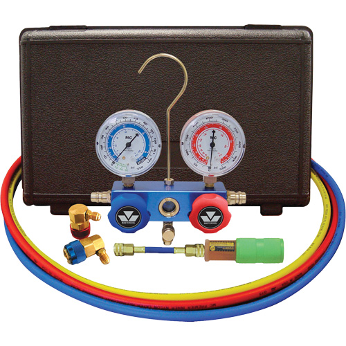 Ensemble de manom&egrave;tre &agrave; collecteur &agrave; deux voies pour l'automobile R134A avec mini injecteur de colorant Haskins Industrial Inc.