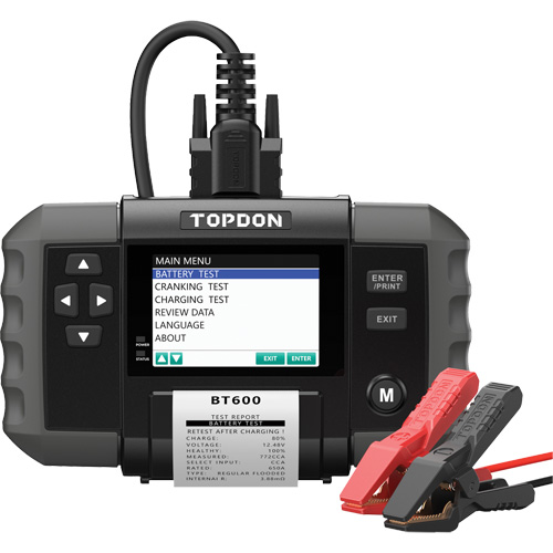 Testeur de batterie 12?V et de syst&egrave;mes 12?V/24?V BT600 avec imprimante int&eacute;gr&eacute;e Haskins Industrial Inc.