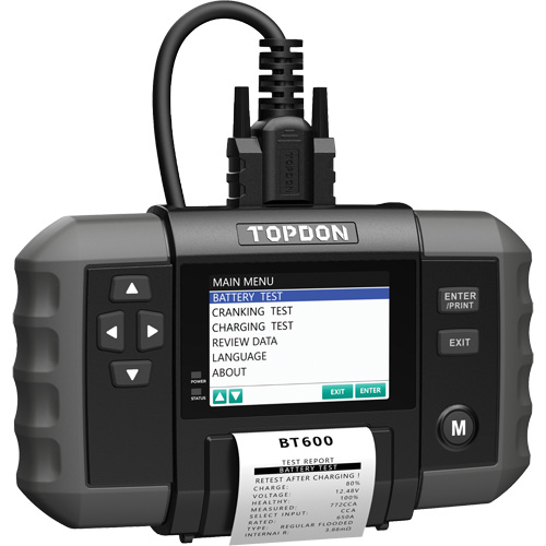 Testeur de batterie 12?V et de syst&egrave;mes 12?V/24?V BT600 avec imprimante int&eacute;gr&eacute;e Haskins Industrial Inc.