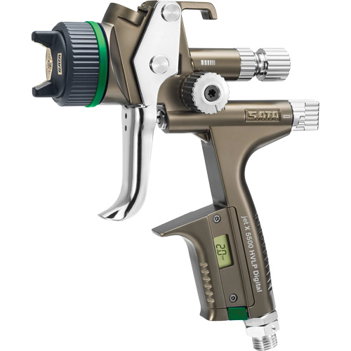 Pistolet de peinture de premi&egrave;re qualit&eacute; pour peinture automobile avec psi num&eacute;rique X5500 HVLP 1,2 I RPS D, Entr&eacute;e d'air 1/4" NPT, 15,19 pi³/min, Capacit&eacute; 0,6 L/0,9 L, 0,17 psi Haskins Industrial Inc.