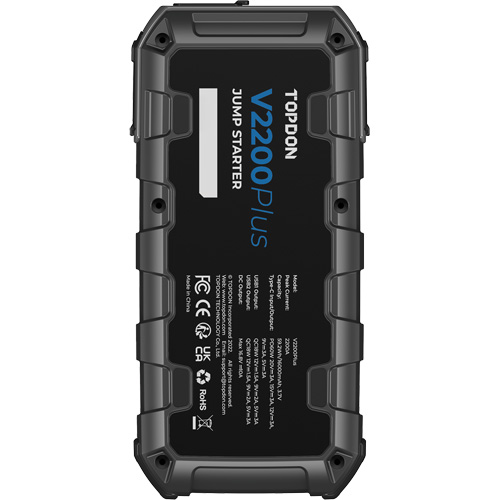 V2200Plus 2-en-1: d&eacute;marreur de secours 2200 A de pointe, testeur de batterie et de syst&egrave;me Haskins Industrial Inc.