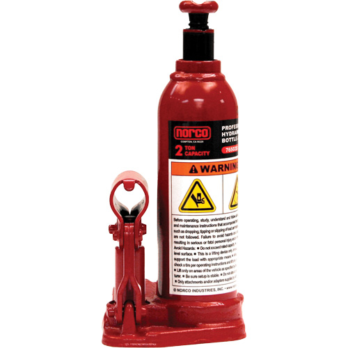 Professional Hydraulic Bottle Jack, 2 Ton(s), 14-1/2" Raised Height Haskins Industrial Inc.