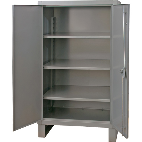 Extra Heavy-Duty Cabinet, Steel, 3 Shelves, 66" H x 48" W x 24" D, Grey Haskins Industrial Inc.