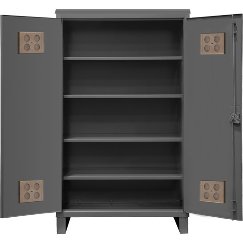 Heavy-Duty Outdoor Cabinet, Steel, 4 Shelves, 78" H x 48" W x 24" D, Grey Haskins Industrial Inc.