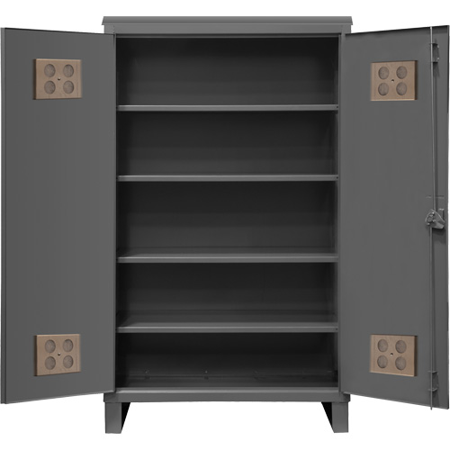 Heavy-Duty Outdoor Cabinet, Steel, 4 Shelves, 78" H x 60" W x 24" D, Grey Haskins Industrial Inc.